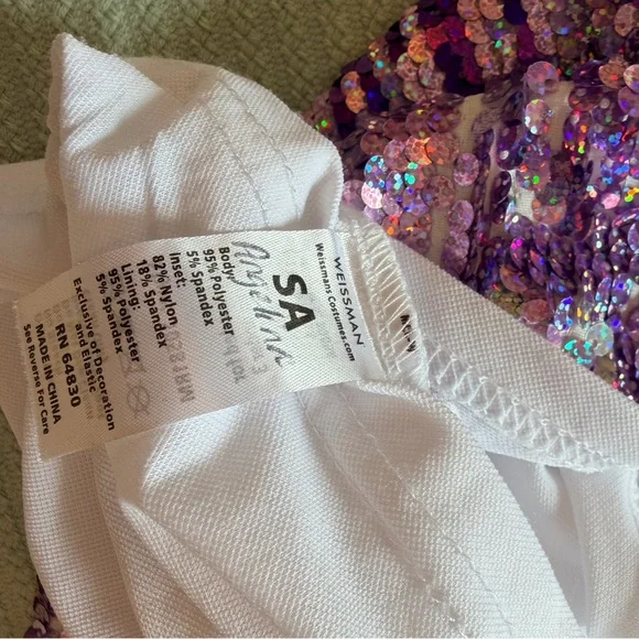 Purple and Silver Sequin Dance Top - Picture 5 of 7